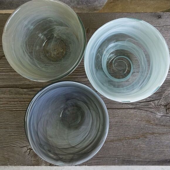Ecoglass Votive Candle Holders Swirl Recycled Glass Eco-friendly Home Decor - Picture 12 of 17
